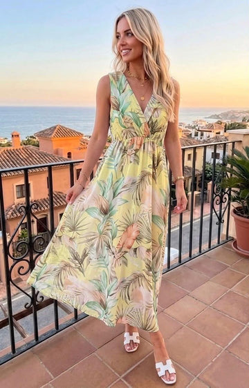 Lenja Flower dress yellow  - 8526-2
