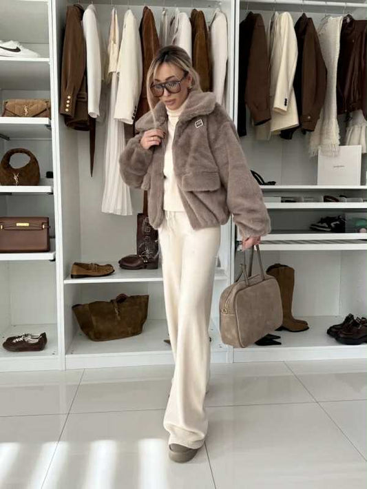 Mondi teddy jacket taupe - OX9102