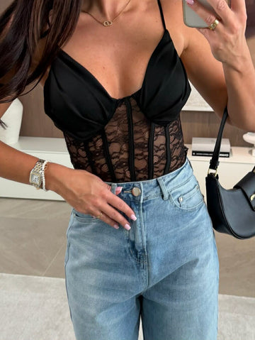 Xara lace body black  - 556