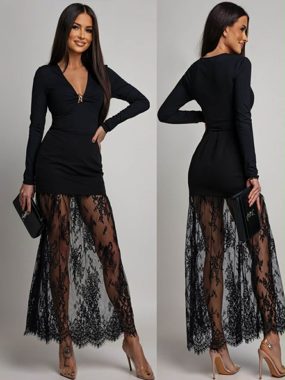 Phoebe Lace skirt black  - 3895