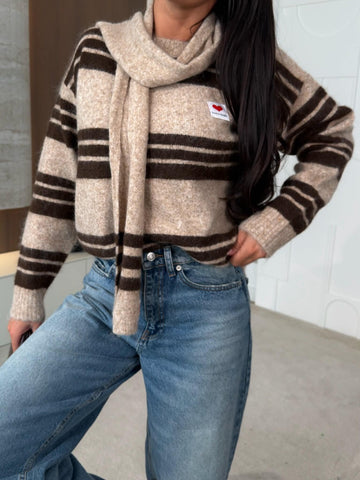 Vienna scarf sweat beige  - 381321