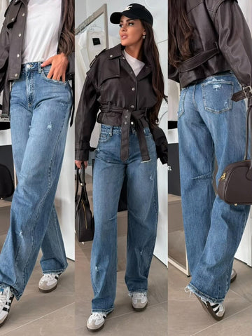 Mozja barrel jeans blue - W3837