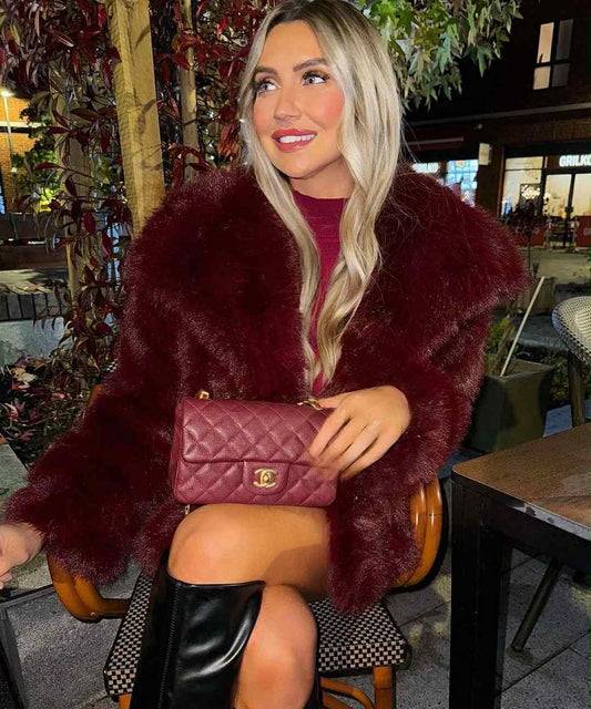 Alaska fluffy jacket bordeaux - F5627