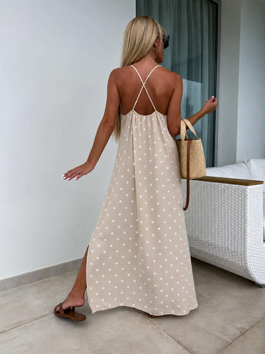 Wita dot dress beige 6097 556
