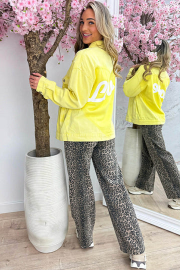 Celesta denim love jacket yellow - ZP1213