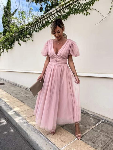 Jullie tyl dress rose - R08829