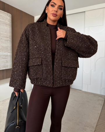 PCMINNA SEQUIN BOMBER JACKET