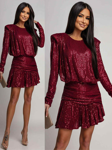 Emelie sequin dress Bordeaux  - PS9332
