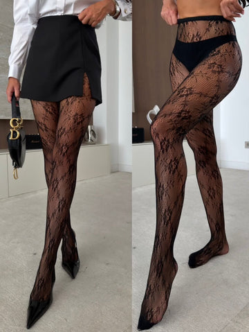 Martina lace tights Black  - HN121