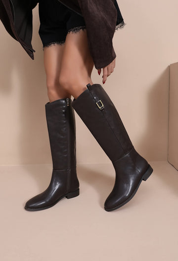 Wikka boots brown pu- H8-1299
