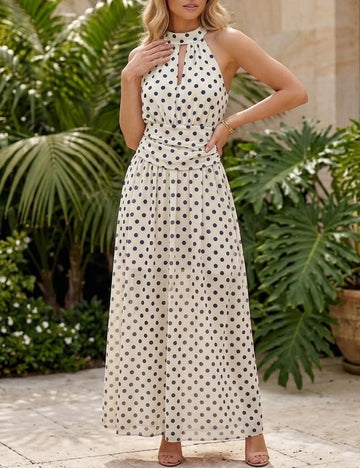 Mikela dot dress White    - 52094