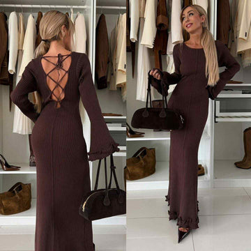 Ottia dress coffee - U20508