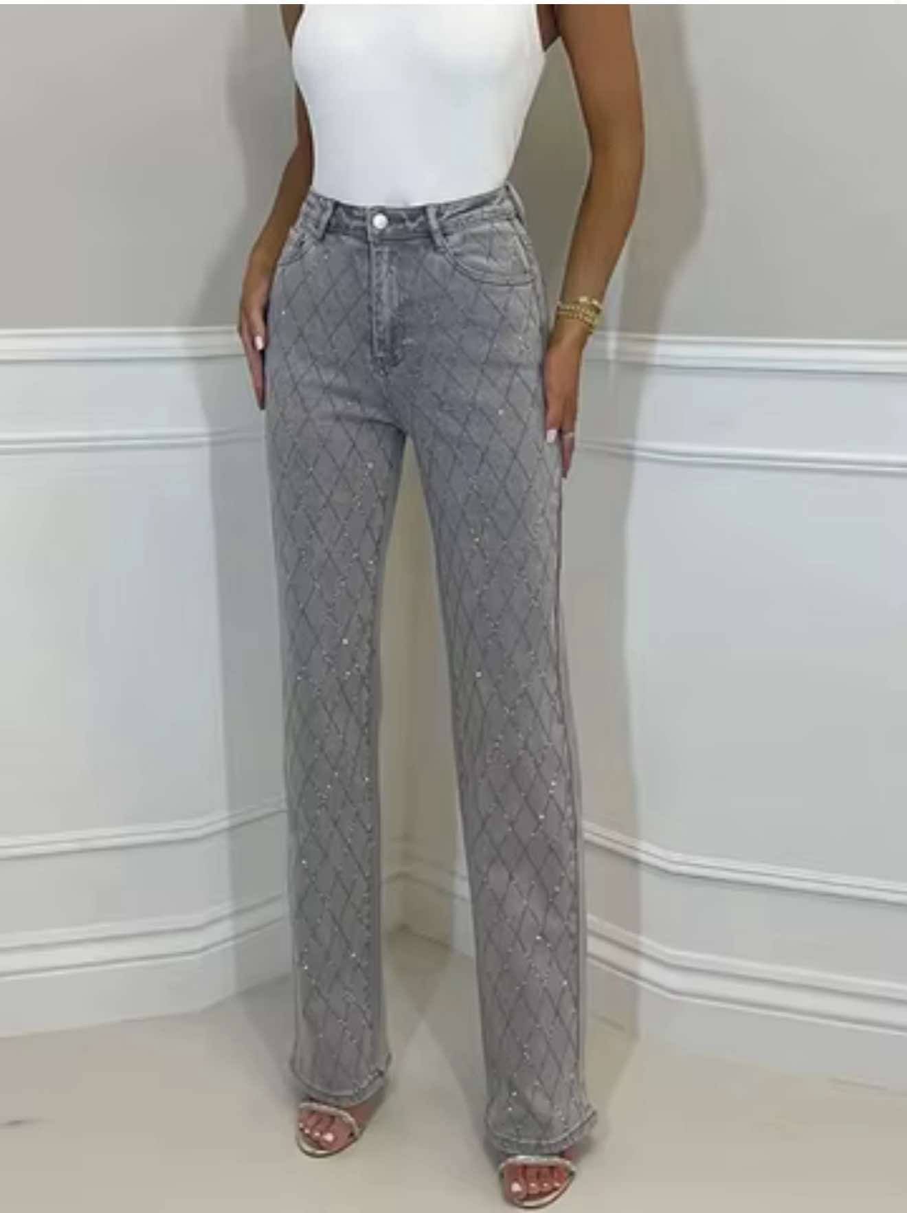 Rivine simili denim jeans grey - T6241-18