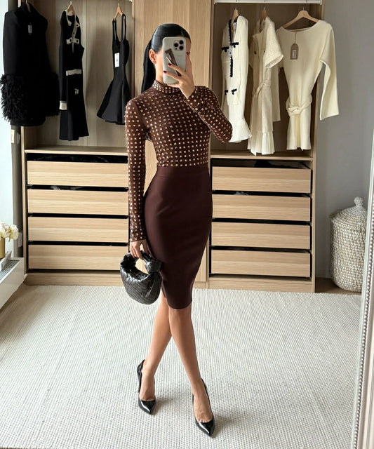 Riviarah simili dress coffe - 609805