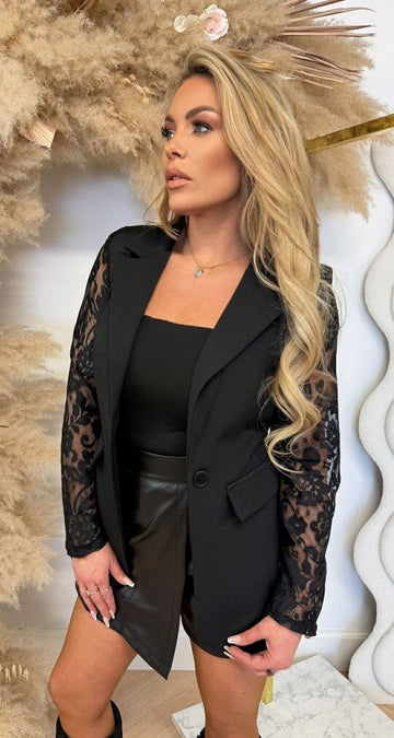 Ohana lace blazer Black  -3394