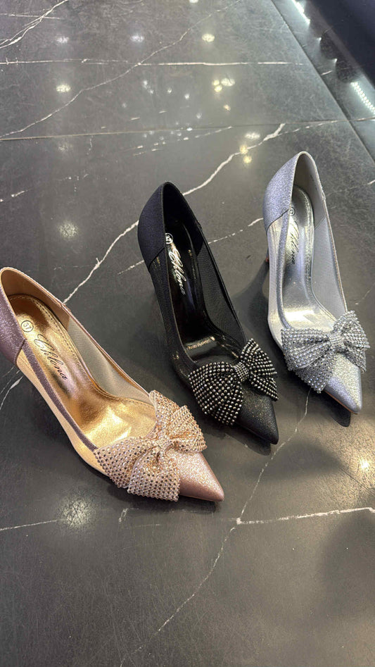 Zellie Bow stilet champagne - SY16