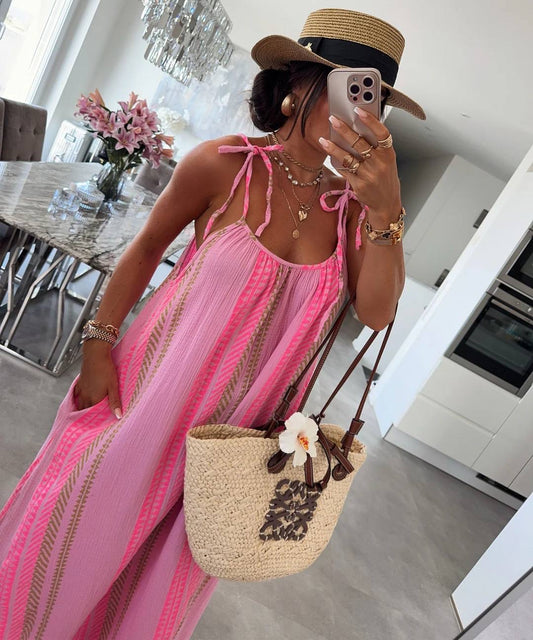 Katane dress pink mix 7759