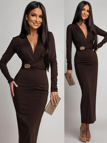 Lenova dress brown - C44029