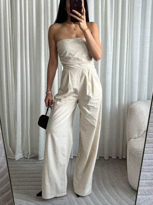 Troja jumpsuit oat- EP19723