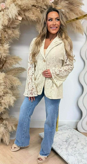Sierra lace blazer Beige  - 5196