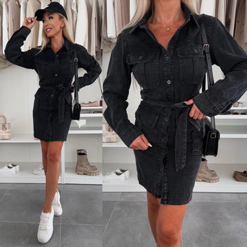 Kanja denim dress black- M0357