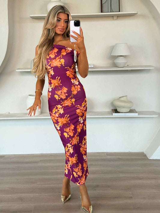 Hariz Flower dress purple - B10519