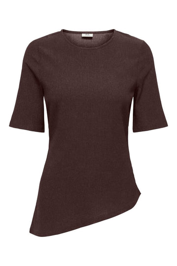 JDYDEBBIE S/S ASYMMETRICAL TOP JRS DIA Coffee