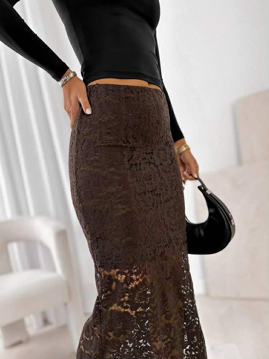 Krystal skirt choko- 6557