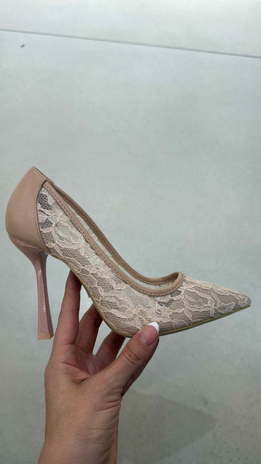 Gry lace stilet beige