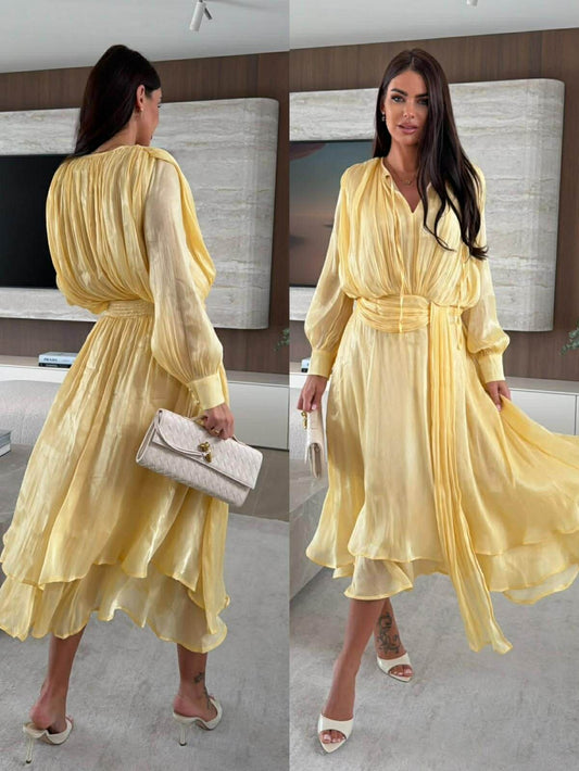Aliza dress yellow - KR1281-6