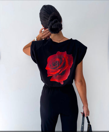 Rivan Rose tee Black