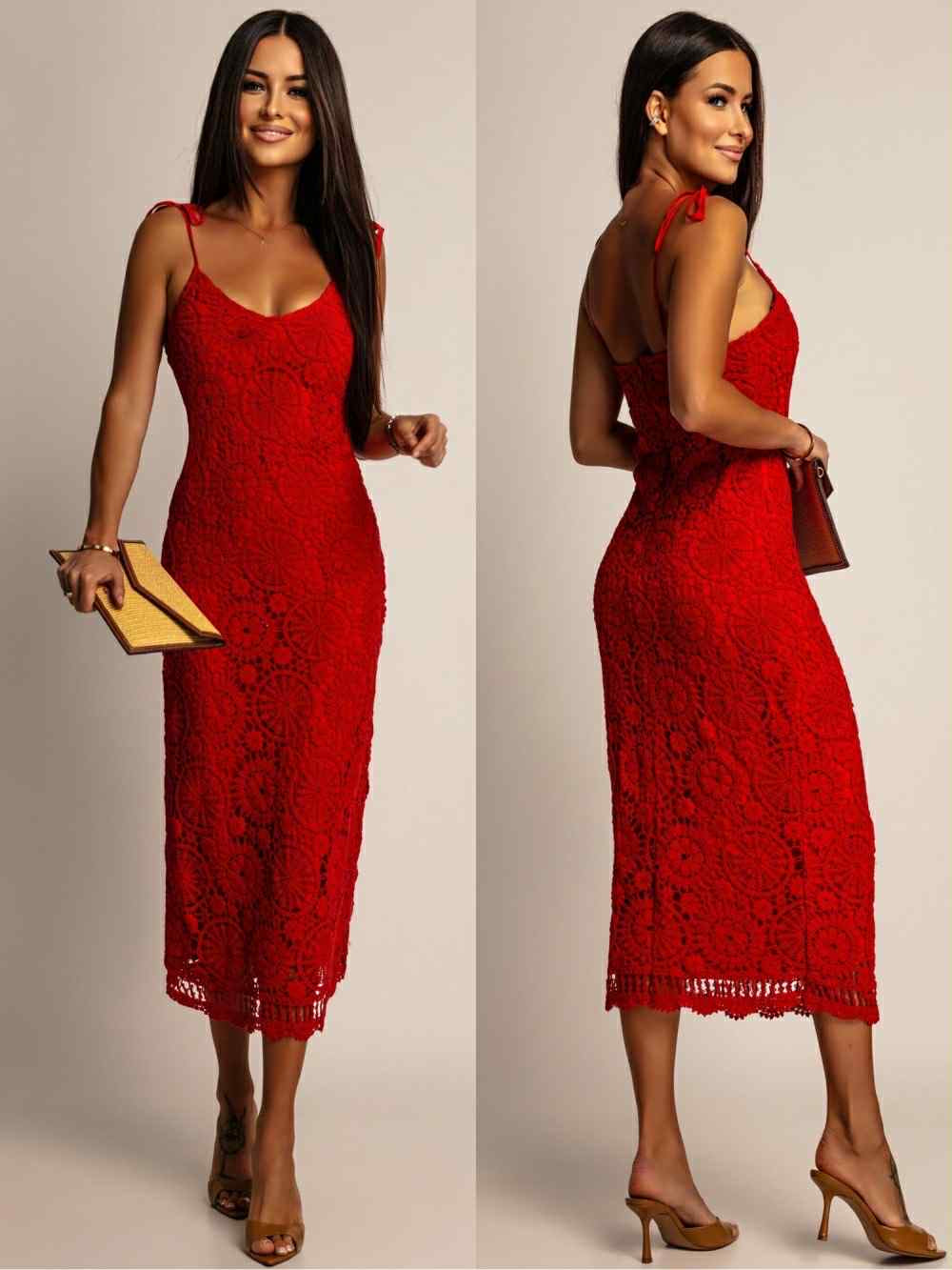 Sephora lace dress red - ps9088s