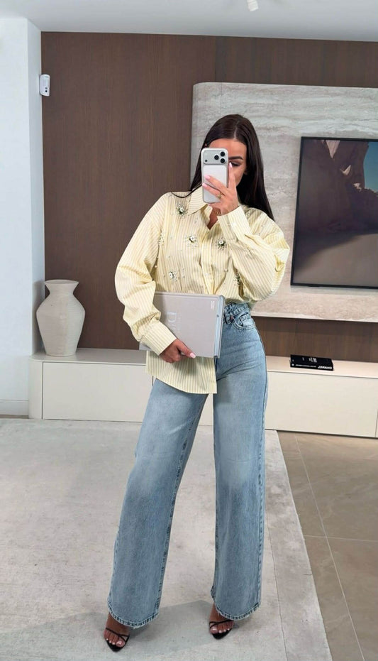 Wanilla simili shirt yellow- W48768