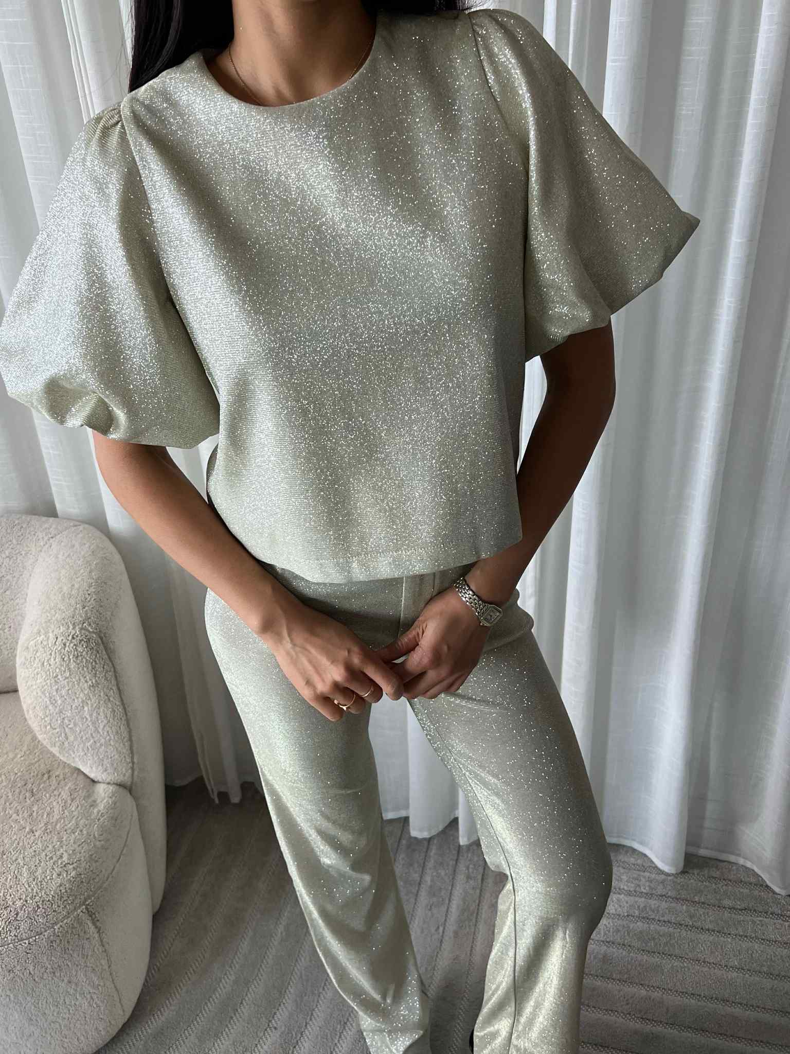 Rachael glitter top cream- EP19626