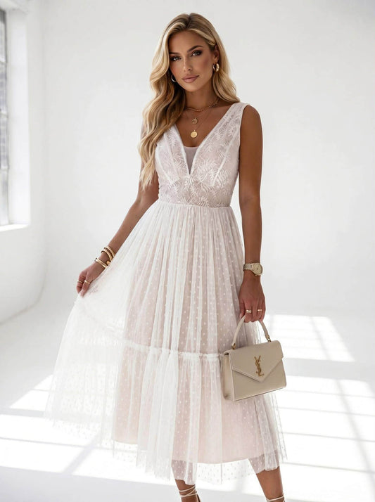 Scana dress white  - 23097 WWZ