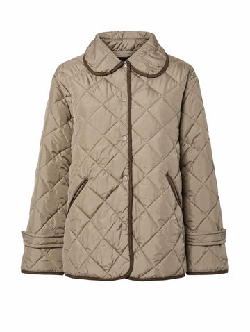 PCEMILY SHORT QUILTED JACKET NOOS BC GREIGE