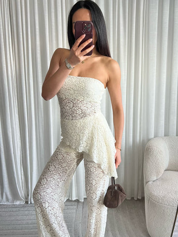 Amenda  lace top White - EP19704