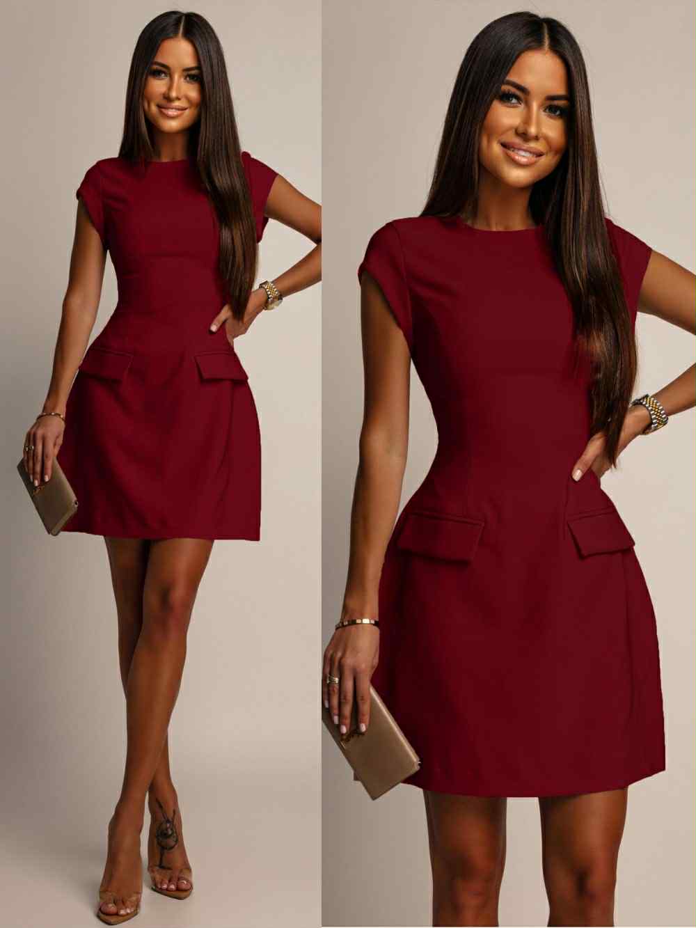 Amilja dress Bordeaux  - EP19528-1