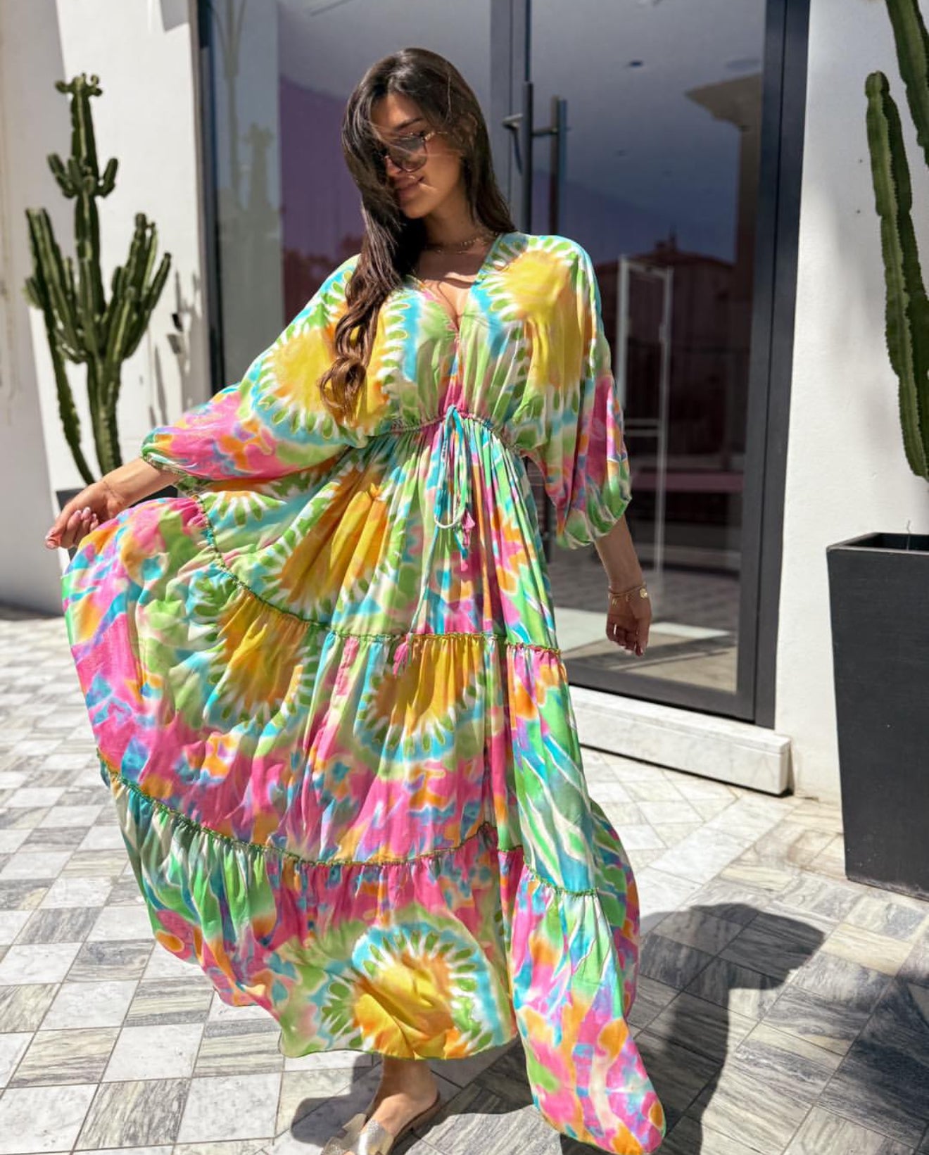 Tifanni multi viskose dress -2588-2