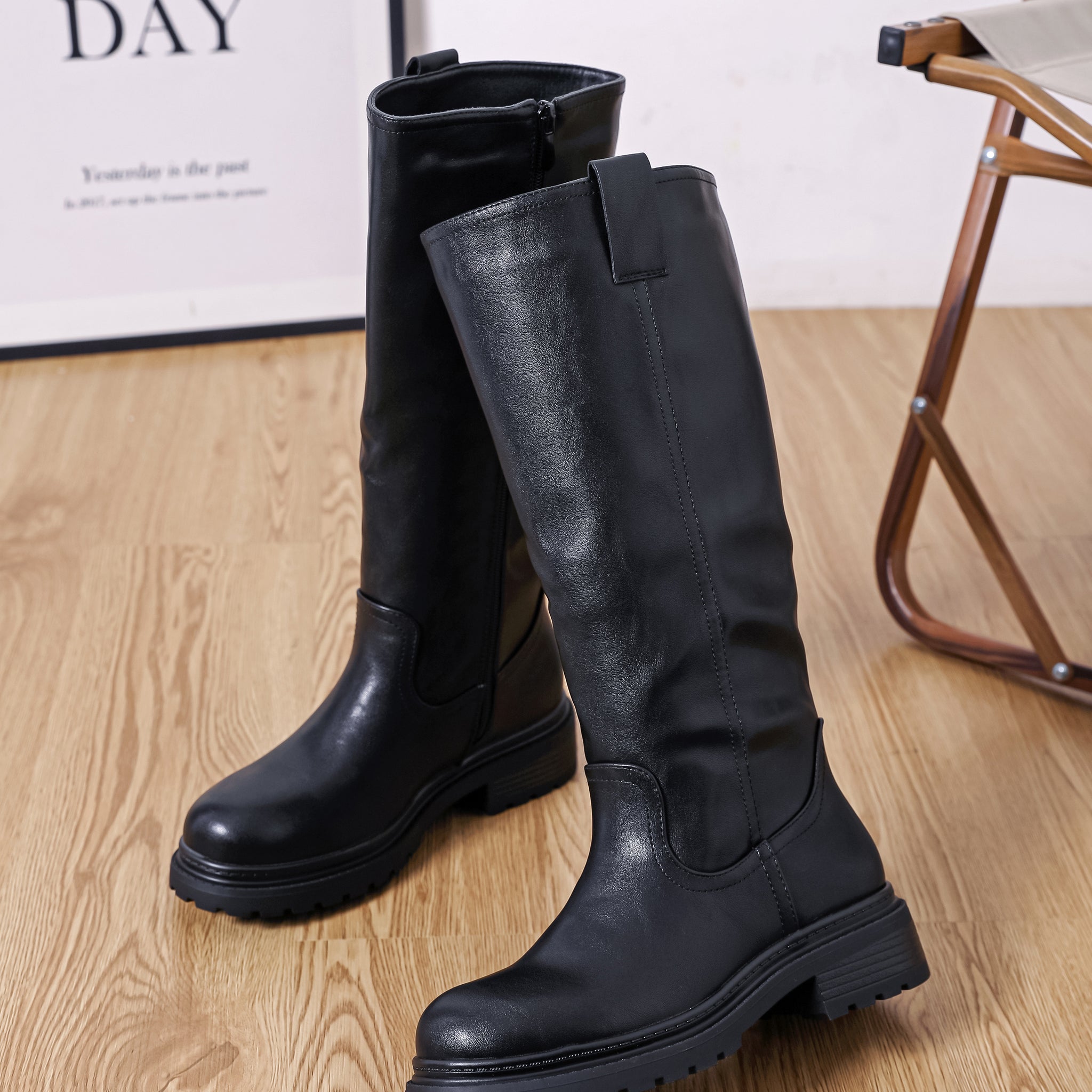 Itali long boots Black -JW249