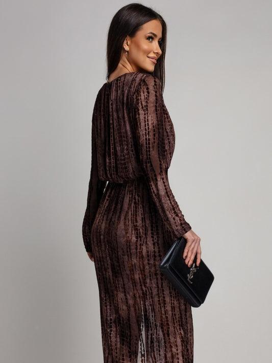 Nellah dress Brown  - 8911-2