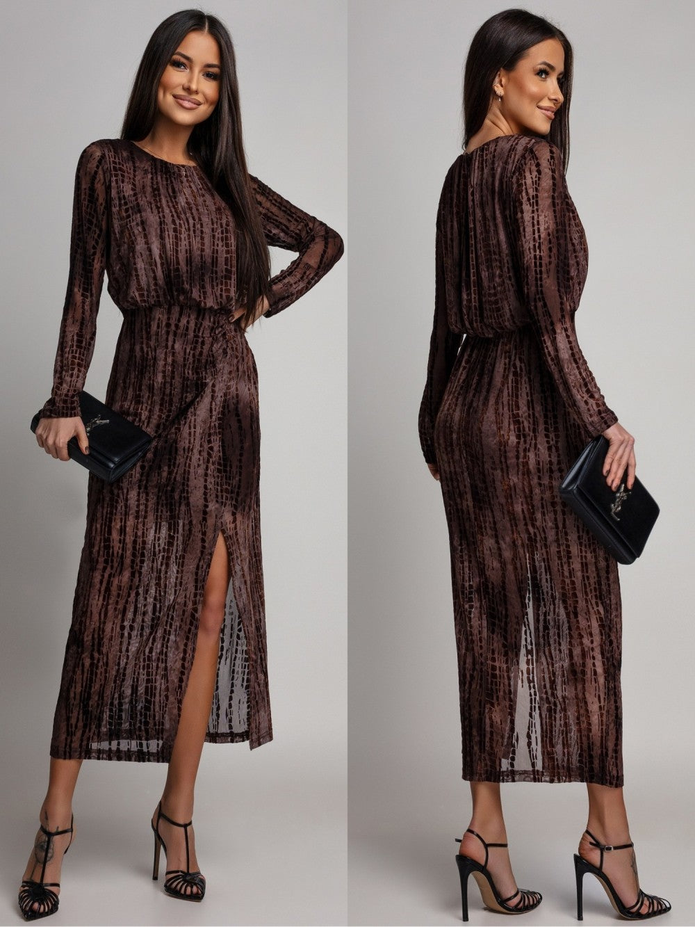 Nellah dress Brown  - 8911-2