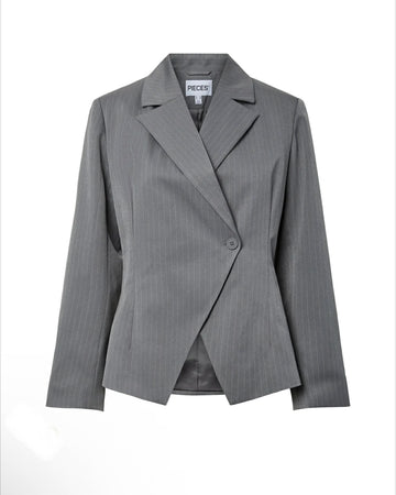 PCFALKA LS FITTET PINSTRIPED BLAZER Grey  D2D 556