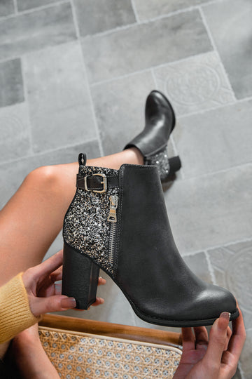 Cara glitter boots black - M-97-2