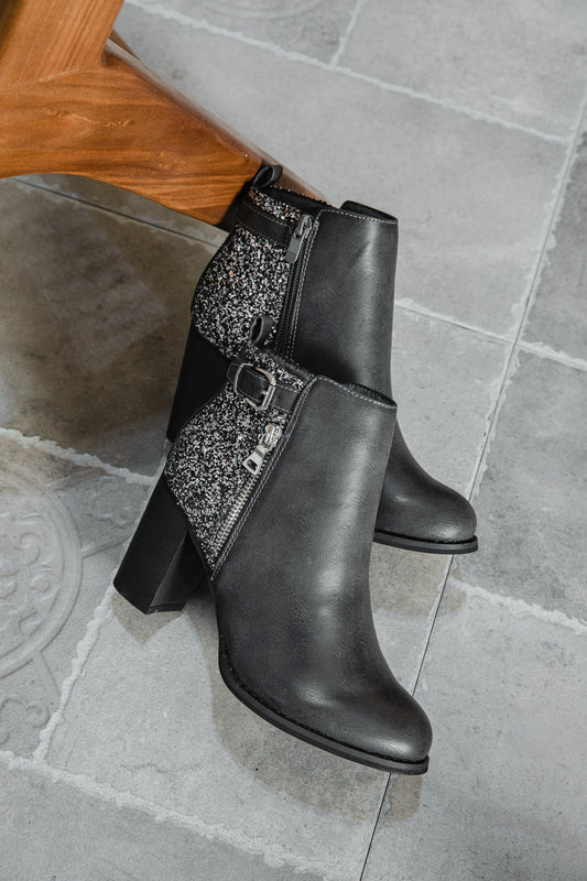 Cara glitter boots black - M-97-2