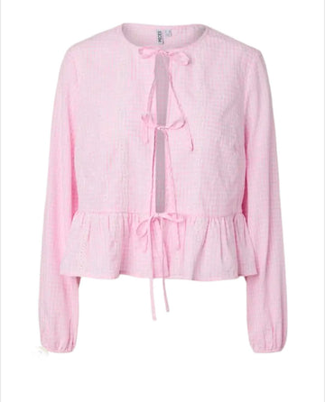 PCMARIE LS O-NECK TIE TOP WVN D2D