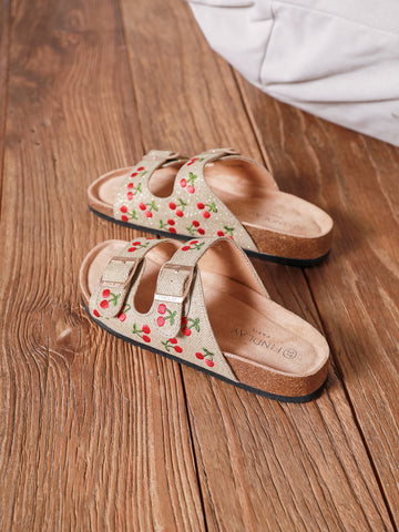 Alola Cherry  slippers Golden glitter