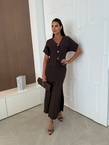Flamy 2 pieces elegant sæt Brown