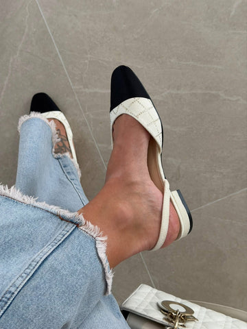 Melie Slingback stone creme