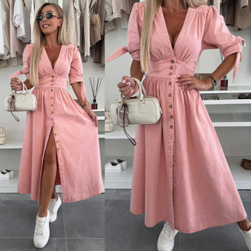 Gabrielle denim dress rose- C10727